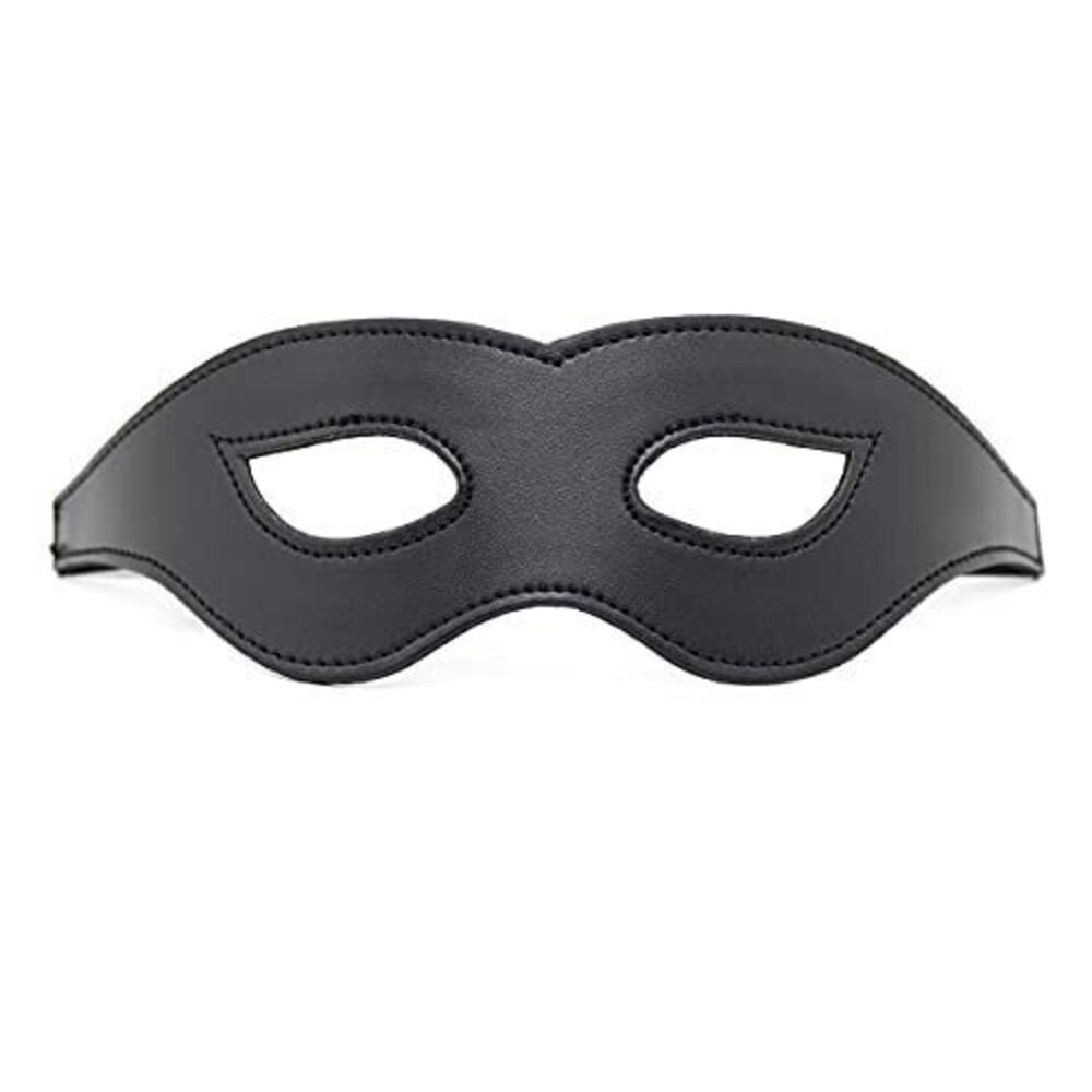 6658 Black Leather Costume Eye mask Masquerade Mask for Halloween, Carnival